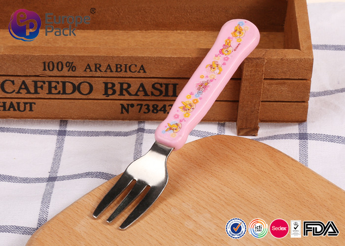 Baby Feed Colourful Steal Kids Cutlery Set 13.5Cm Length With Printing
