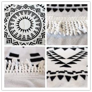 Wholesale 100% cotton large round printed beach towels customize design with low MOQ low price from china suppliers