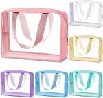 Soft Clear Transparent Hanging Makeup Bags with Zipper Clear Travel Bags