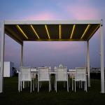 6x4m Metal Roof Gazebo Villa Yard Electric Flip Louvers Modern Aluminum Pergola