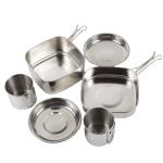 Lightweight Backpacking Outdoor Kitchen Picnic Pot Pan Stainless Steel 6 PCS