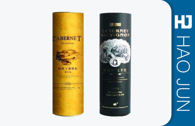 Fashion Cylinder Cardboard Boxes For Wine Bottles , FDA SGS Certification