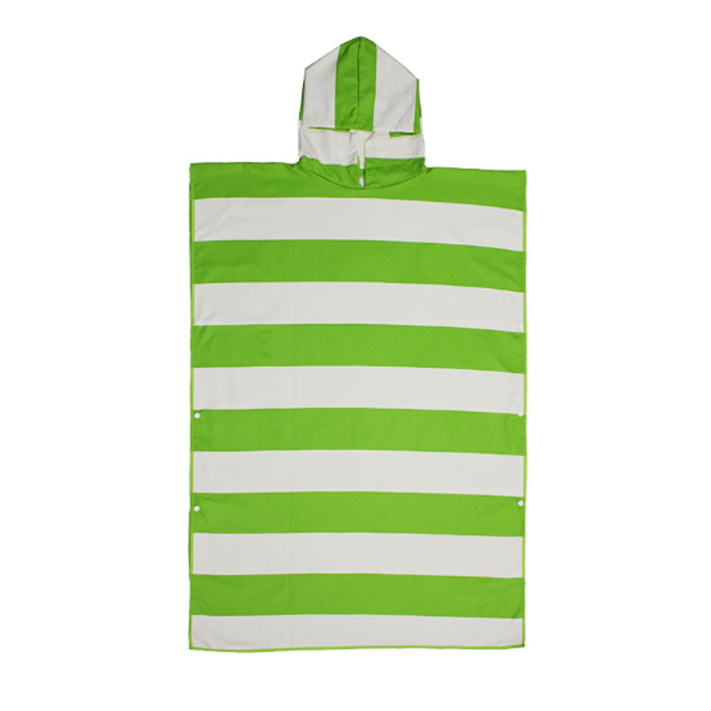 Quick Dry Microfiber Surf Poncho Changing Towel Robe With Hood And Front Pocket