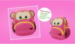 Large 3D Cartoon Monkey Preschool Toddler Backpack Breathable