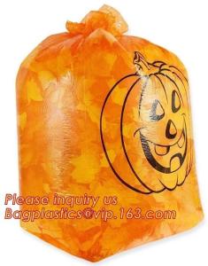 Wholesale Pumpkin Lawn Bags, Festive Leaf, Halloween Decorations, Trick Or Treating, Party Supplies, Giant Goody Bags from china suppliers
