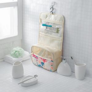 Wholesale Portable Flower Printing Polyester Hanging Travel Makeup Bag from china suppliers