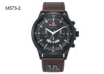 Analog Display Men's Quartz Watch Chronograph Date Leather Band Wristwatch M573