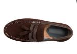 Durable Men's Casual Shoes Tassels Flat Loafer Mens Brown Leather Driving Shoes