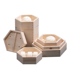 Wholesale Hexagonal Wooden Cooking Utensils Xiaolongbao Dim Sum Steamer Basket from china suppliers