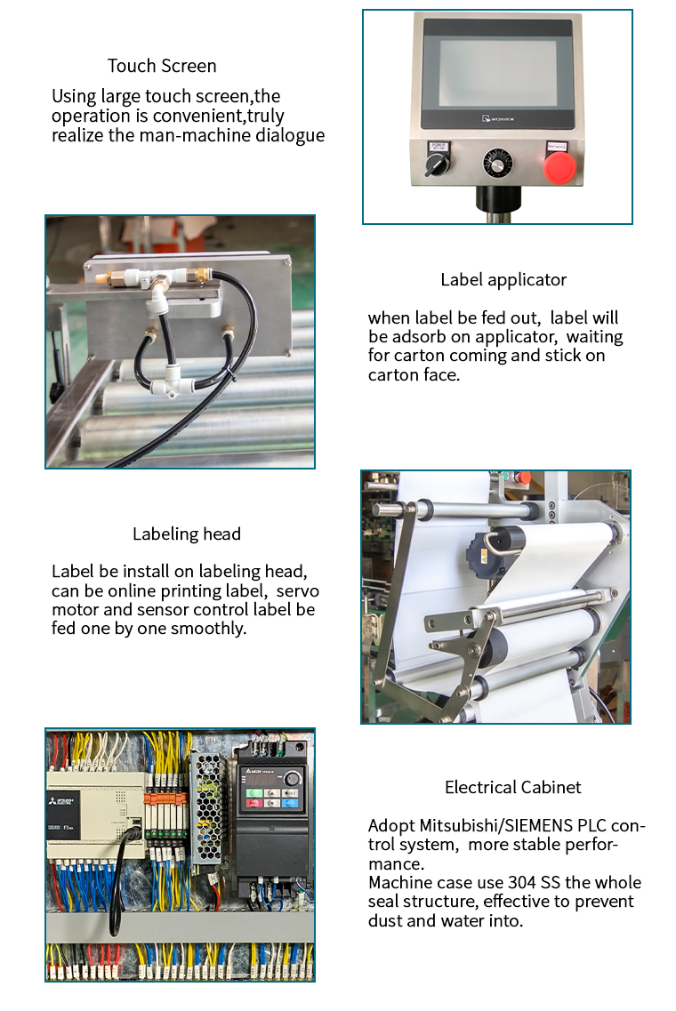 Ym320 Automatic Carton Box Two Sides Sticker Corner Sealing Machine Plastic Paper Big Box Labeling Machine