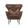 Buy cheap Industrial Unique Top Grian Leather Leisure Chair With Steel Frame from wholesalers