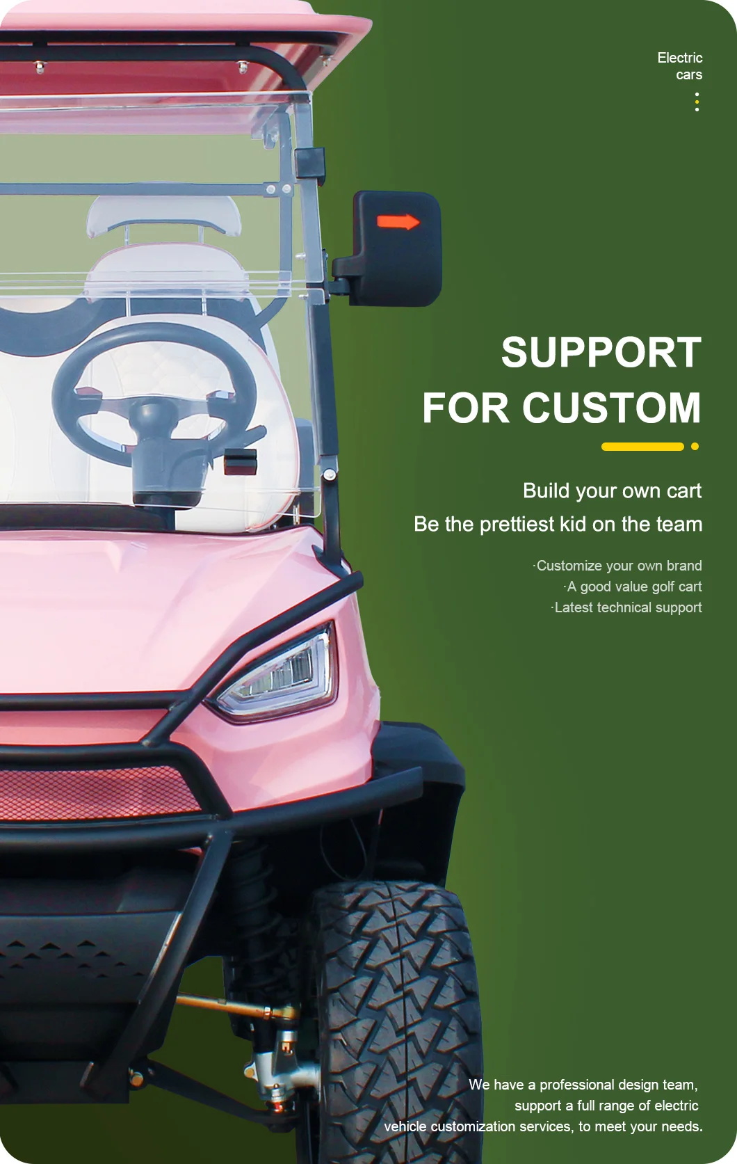 48V Sensor Smart Type Fashionable Modern Golf Cart With Audio System for 6 Passengers