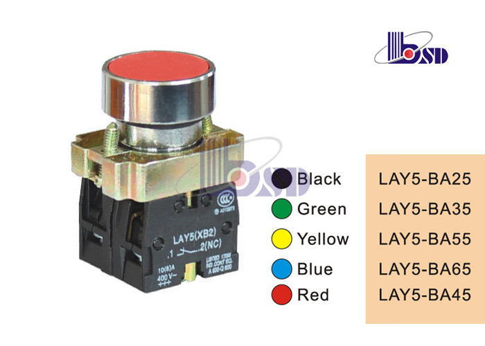Red Color Push Button Switch Spring Return Flat Button LAY5（XB2）-BA45