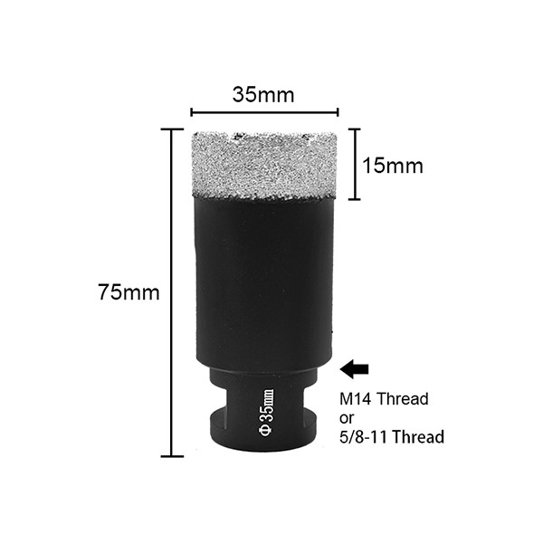 Stone 40mm Diamond Core Drill Bit Vacuum Brazed