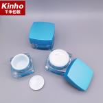15g 30g Cosmetic Acrylic Jar 50g Square Cosmetic Jar Double Wall For Skincare