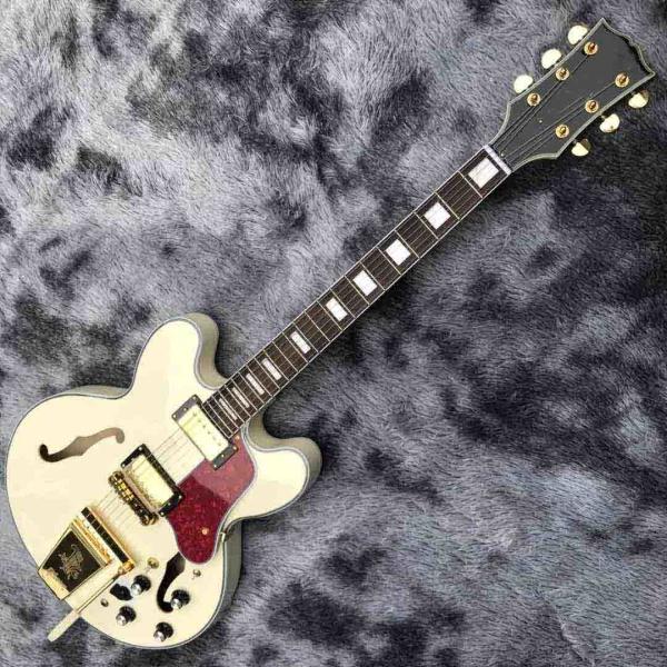 Double F-Holes Hollow Body Jazz Electric Guitar Ebony Fretboard Tremolo System