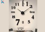 Decoration 3D Acrylic Wall Clock , Large Sticker Wall Clocks For Bedroom /