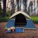 Black 4-5 Person Family Waterproof UV Protection Black Coating Outdoor Camping
