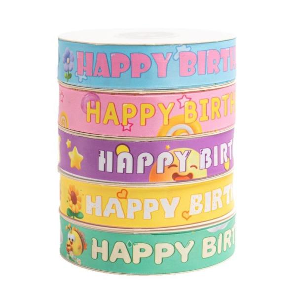Cute cartoon birthday ribbon matte strip baking gift box decoration gift flower