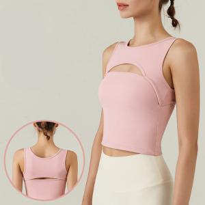 Wholesale Hollow Out Fitness Yoga Vest Tops Ladies Shockproof Running Bra from china suppliers