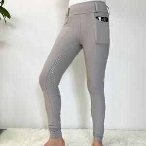 Wholesale Grey Women Equestrian Jumping Leggings Silicone Racing Breeches With Two Pockets from china suppliers