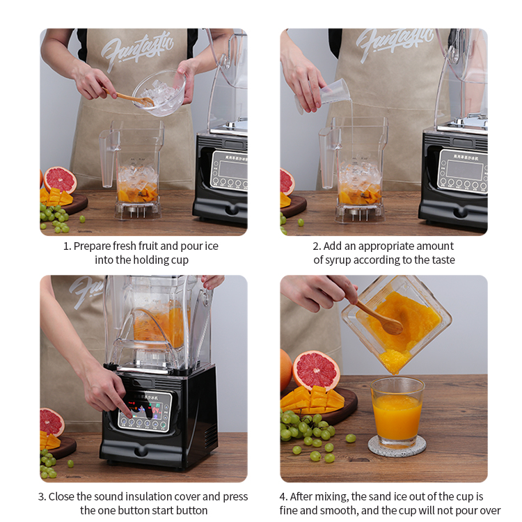 304 Stainless Steel 6 Blades Multifunctional Blender For Frozen Fruit And Bubble Tea