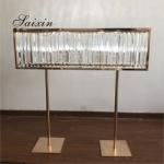 Wholesale wedding table decoration rectangle crystal centerpieces with light