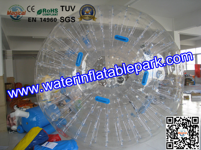 Adults Grass Inflatable Zorb Ball , Inflatable Grass Zorb Ball 2.8m x 1.8m