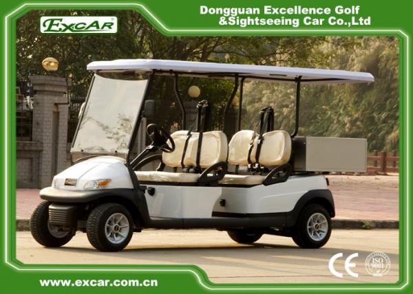 Quality EXCAR White 2 Seats Hotel Buggy Car Electric Utility Golf Carts With Cargo for Transportation for sale