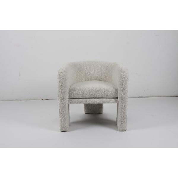 Lambswool Lazy Sofa Cream White Boucle Chair Lamb Wool Lounge Accent Single
