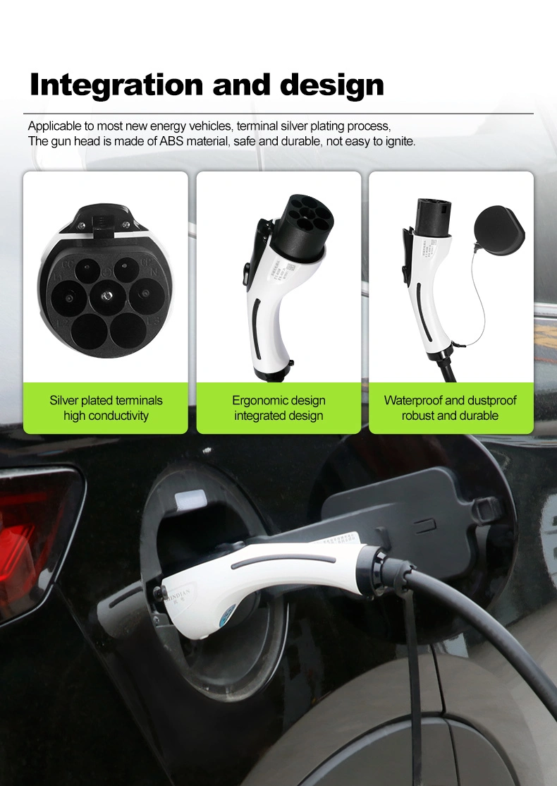 Mode 2 Single Three Phase Type2 CE TUV 220V 7kw Ocpp 1.6 WiFi Home Load Balancing Smart EV Charger Car Charging