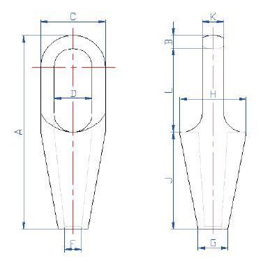 EN 13411-4 1-5/8" spelter socket 26mm Rope Wire Fitting