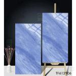 Apartment Glazed Polished Porcelain Tiles 60x120 Full Body Blue Glossy Interior