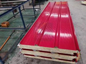 Wholesale Workshop Red Fireproof Rockwool Sandwich Roofing Panel from china suppliers