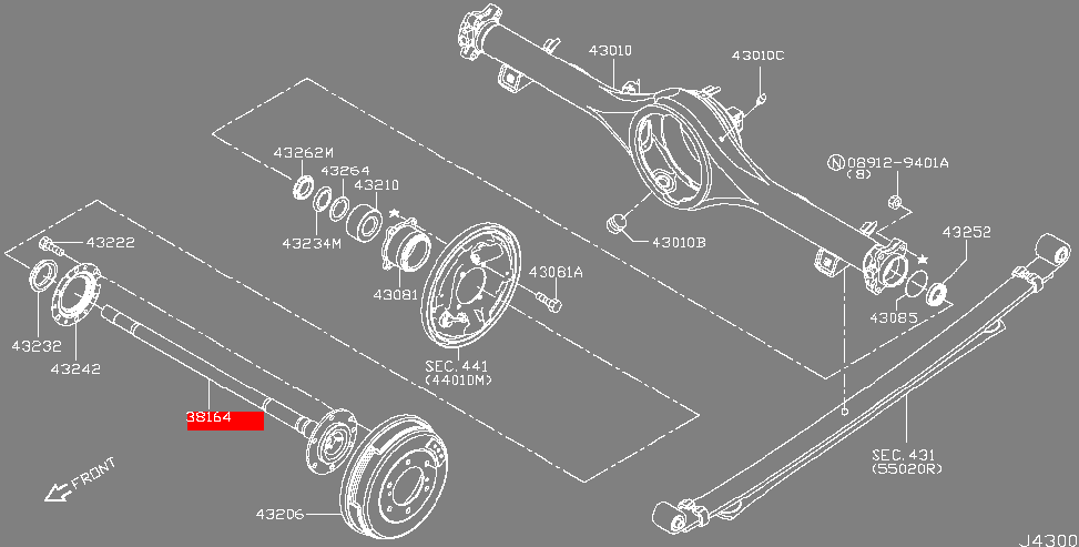 Steel Rear Axle Shaft 38164-VW100 for URVAN NV350 E26 Rexwell Auto Parts' Product