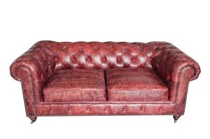 Wholesale Red Grain 2 Seater Leather Sofa Top Grain Vintage Scratches Upholstered Type from china suppliers
