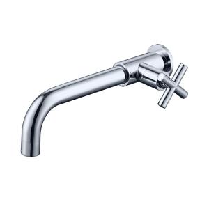 Wholesale Brass Bathroom Single Cold Water Basin Tap Modern Wall Mounted Cross Handle from china suppliers