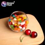 Round ball shape plastic cup dessert pudding,wholesale disposable clear plastic