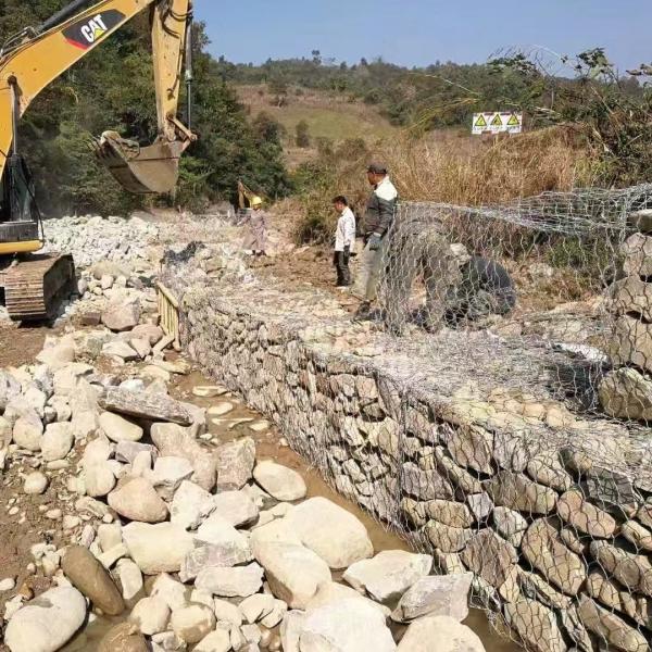 High-Performance Zn95% Al5% Galfan Coated 6*2*0.3m Gabion Mattress For Slope Stabilization