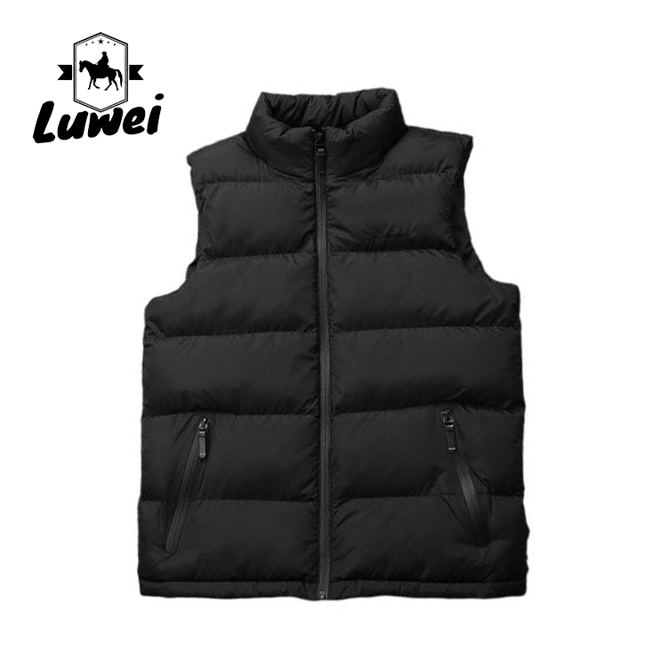 Wholesale Custom Winter Stand Collar Sleeveless Utility Vest Men Waistcoat Down Cotton Vest Mens Gilet