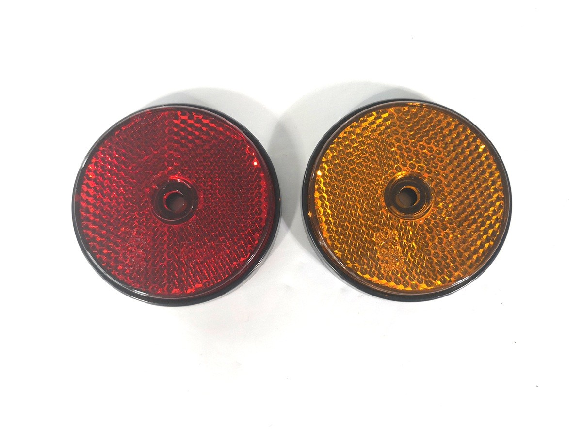 Round Rear Trailer Reflectors Amber Side Safety Trailer Light Reflectors
