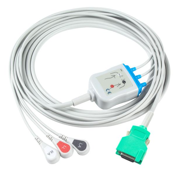 For Nihon Kohden Compatible Direct-Connect ECG Cable and leadwires 3Lead AHA