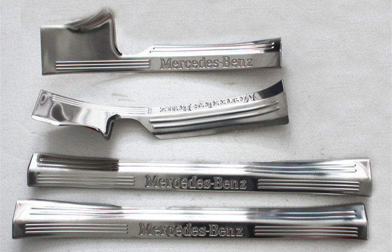 Stainless Steel Door Sill Plates For Mercedes Benz GLC 2015 / Side Door Scuff Plate