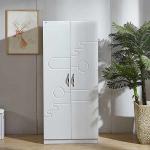 European Style metal hanger 80*50*180cm Wooden Clothes Wardrobe