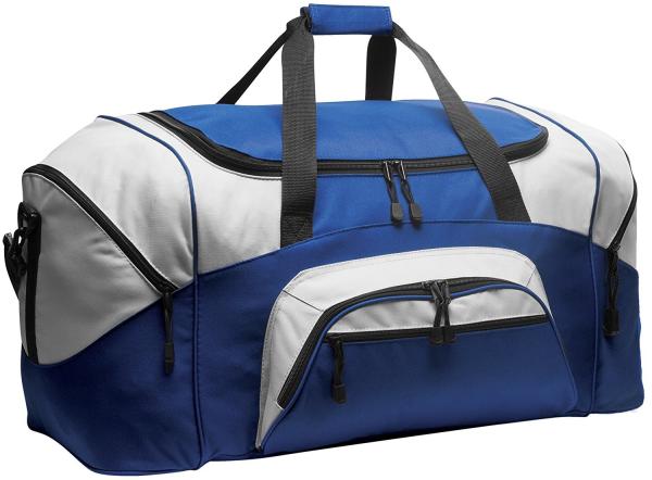 600D Polyester Personalized Sports Duffle Bags Blue Color H32.4cm X W69.2cm X