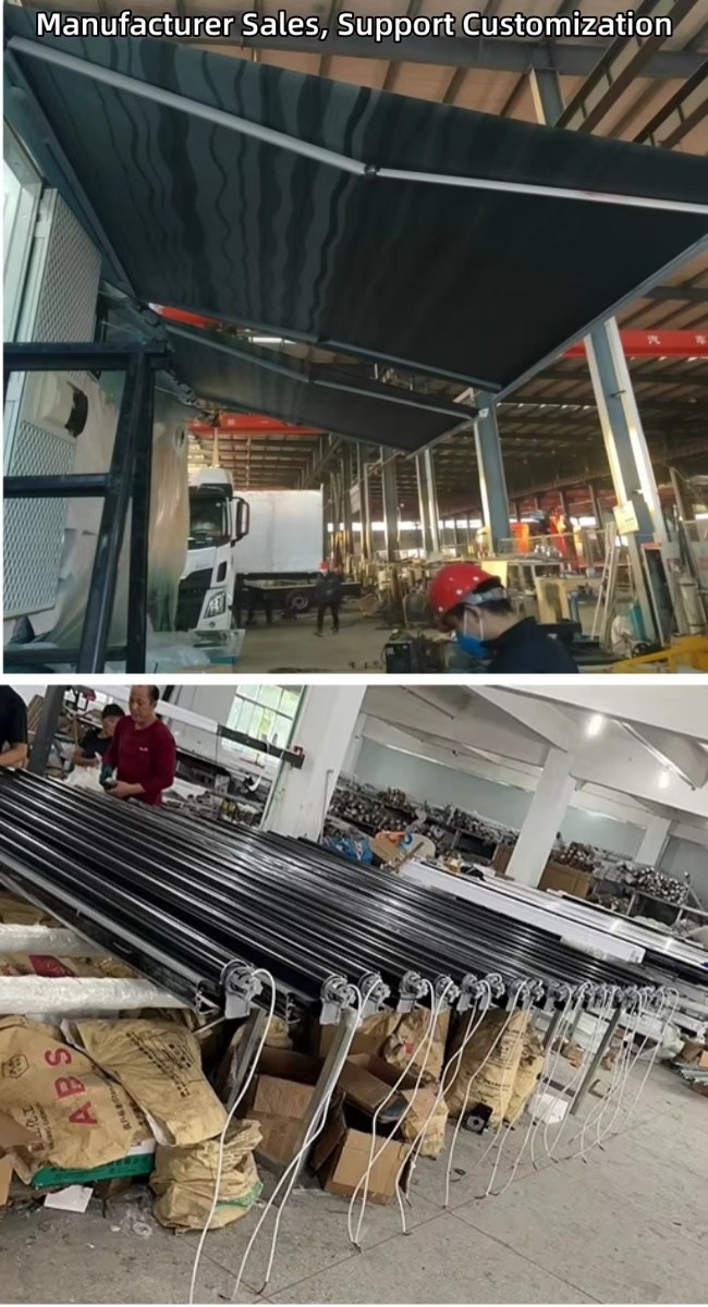 Telescopic RV Awning Shade Aluminum Hard Shell For Camper Van
