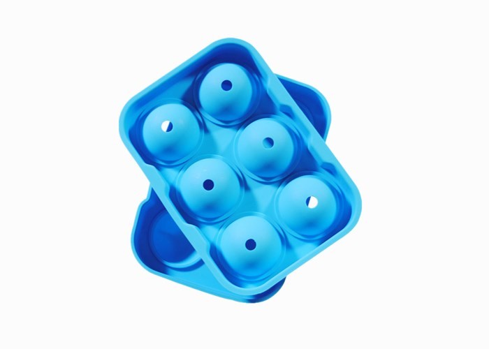 Reusable 6 Balls Silicone Ice Trays Square Shape Whisky Ice Ball Tray
