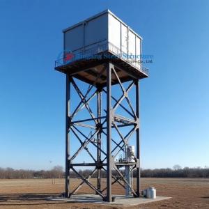 Wholesale Galvanization Steel HDG Water Tank With Steel Water Tower Tank Stand Industrial Technical 3D Model Design from china suppliers