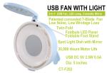 USB Fan and Lamp with cosmetic mirror CT-F202