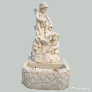 Wholesale China marble Stone Carving Sculpture Angels marble wall fountain W-FTN08 from china suppliers
